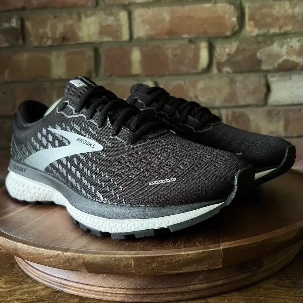 Brooks Ghost 13 Womens Size 9 Black White Neutral Cushion Running Shoes Sneakers